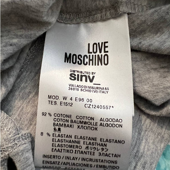 Love Moschino Women's Tuxedo Blouse Size 6 in Gray and White NEW - Picture 6 of 8